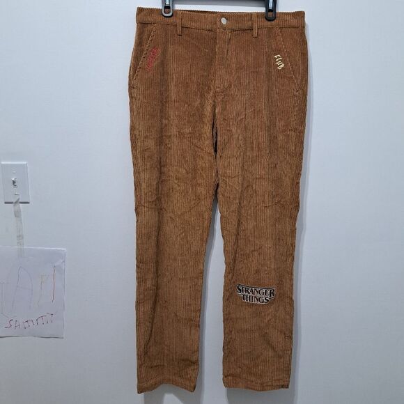 Netflix Stranger Things X Pacsun Casual Corduroy Pants Size 34 Brown NWT - Picture 15 of 15